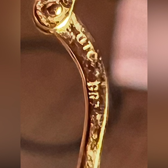 Vintage Gold Tone Hoops Stamped OTC BRZ Italy - Picture 10 of 15